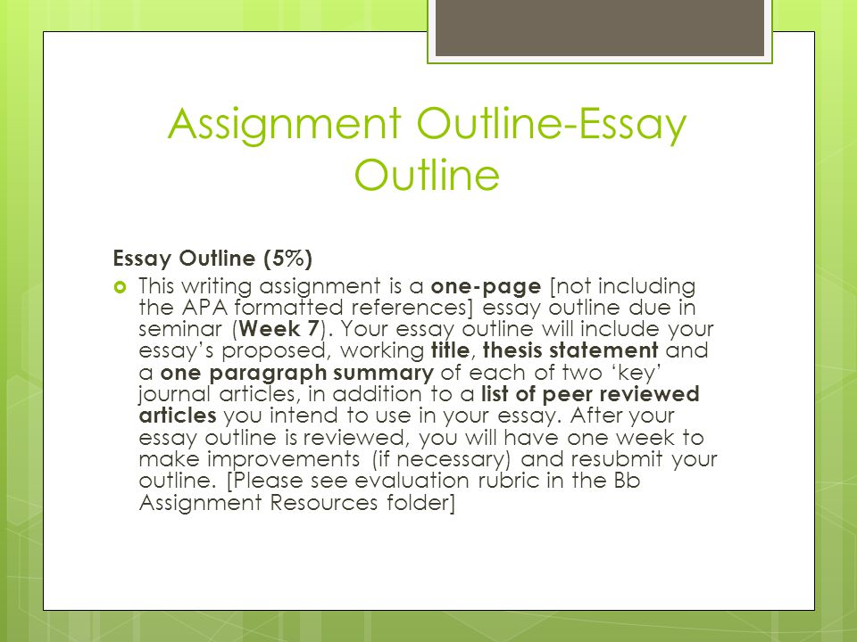 Writing assignment outline